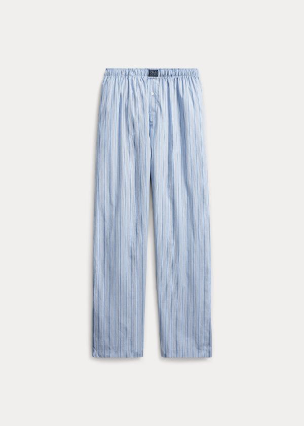 Pantalones De Pijama Polo Ralph Lauren Hombre Azules / Rayas - Striped Cotton - BZNHU4785